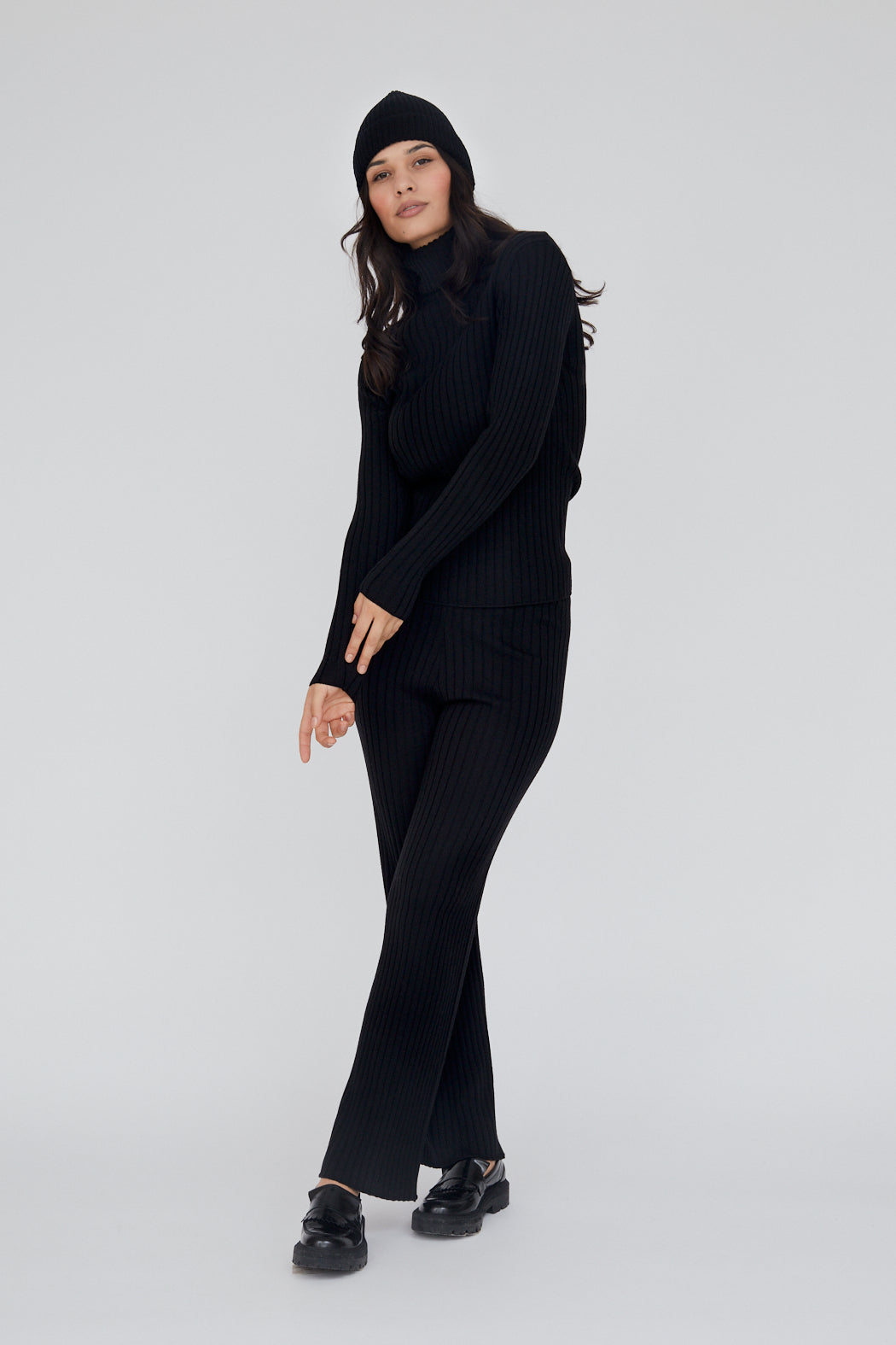 Basic Apparel Coral Roll Neck Sweaters 001 Black